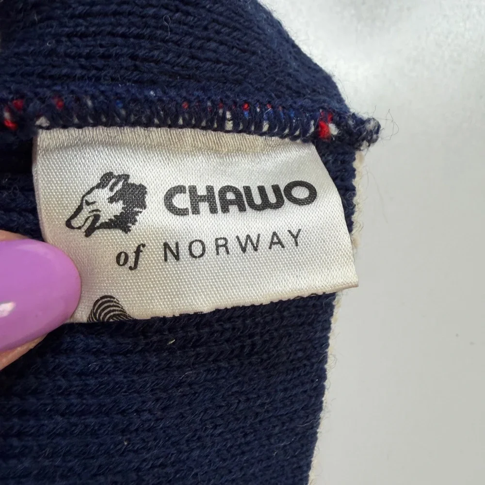 CHAWO OF NORWAY SKI Headband Cream Oslo 1982 Knit Wool Unisex Winter